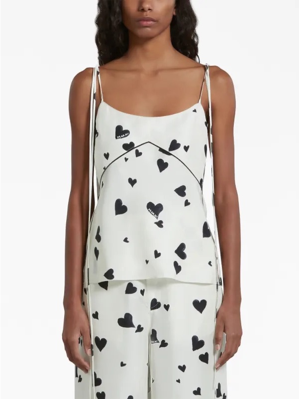 Nwt Marni Bunch Of Hearts Silk Camisole Top Size 36